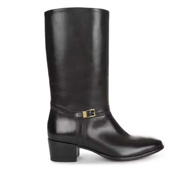 RARE Bally x André Saraiva Black Leather Calf High Heel Boots, Size 39.5/9 - Picture 2 of 13